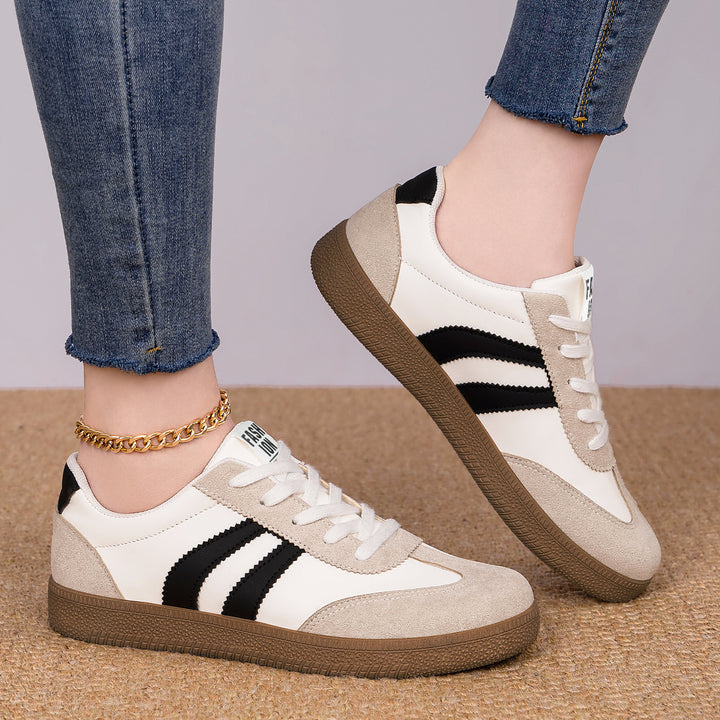 Herren nan retro Sneaker mit Velours- und Textilobermaterial, klassischer Drei-Streifen-Optik und profilierter Gumminsohle Drune