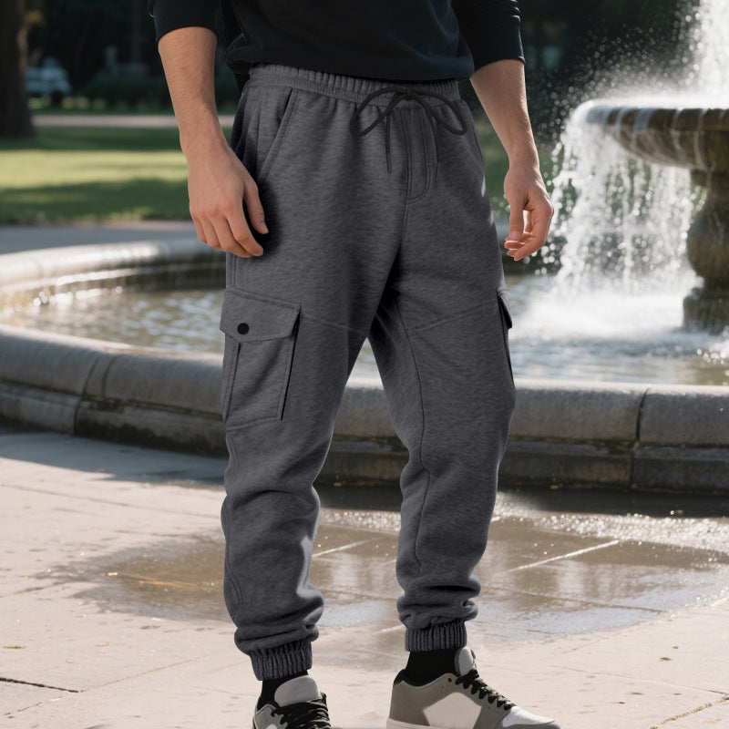 Herren Funktionale Cargo-Jogginghose mit Tunnelzug, Sicherheits-Flap-Taschen und elastischem Knöchelbündchen Drune
