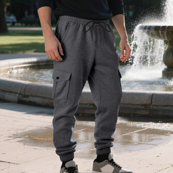 Herren Funktionale Cargo-Jogginghose mit Tunnelzug, Sicherheits-Flap-Taschen und elastischem Knöchelbündchen Drune