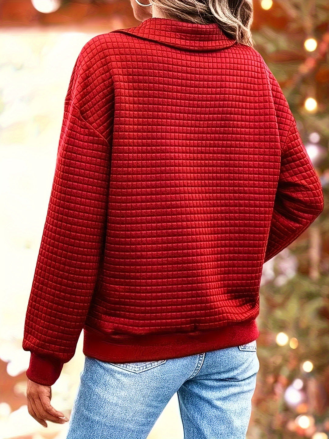 Damen lässiger Pullover mit strukturiertem Stoff Drune