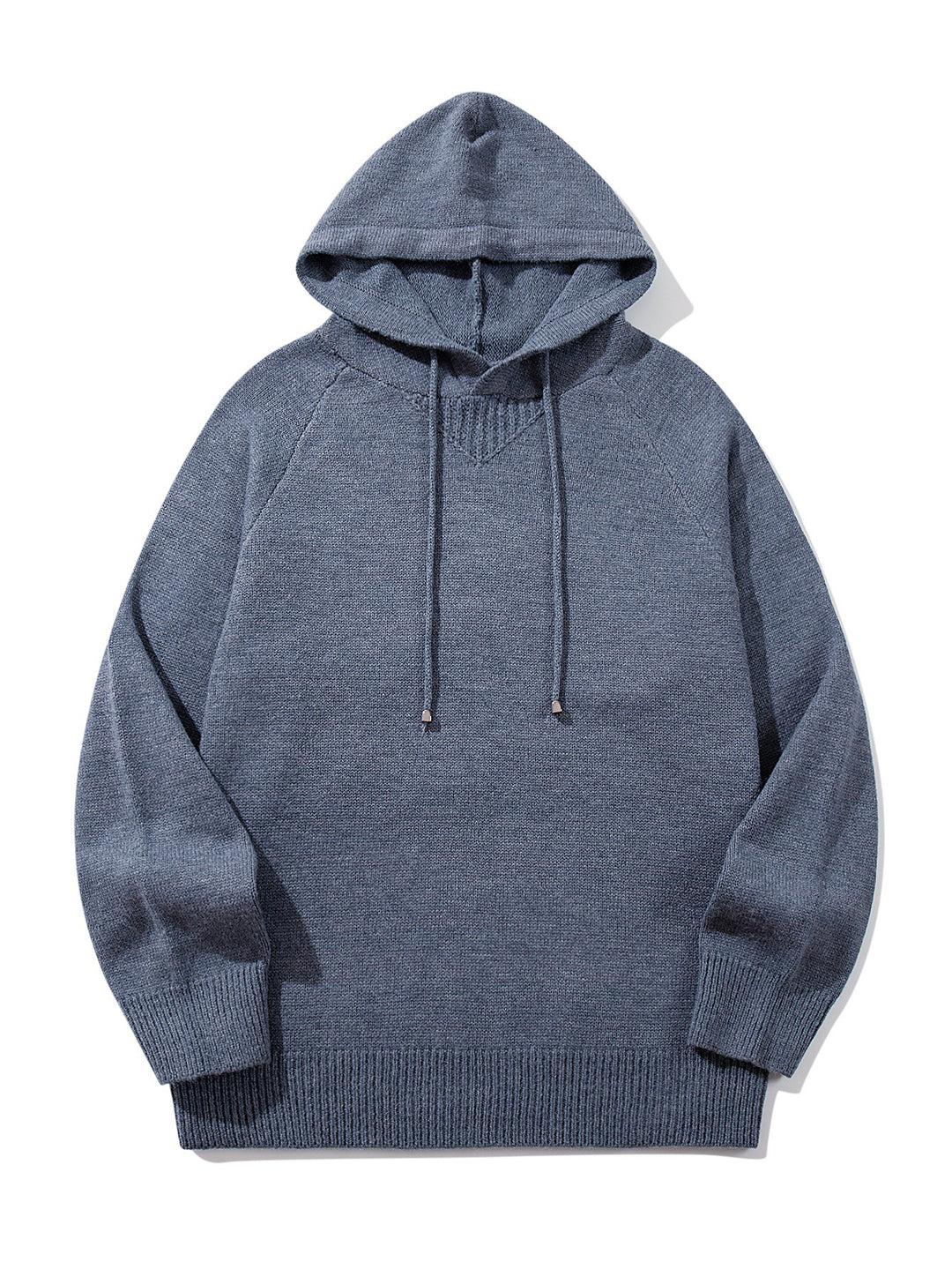 Unisex Strick-Kapuzenpullover mit Raglanärmeln und breitem Rippenbund Drune