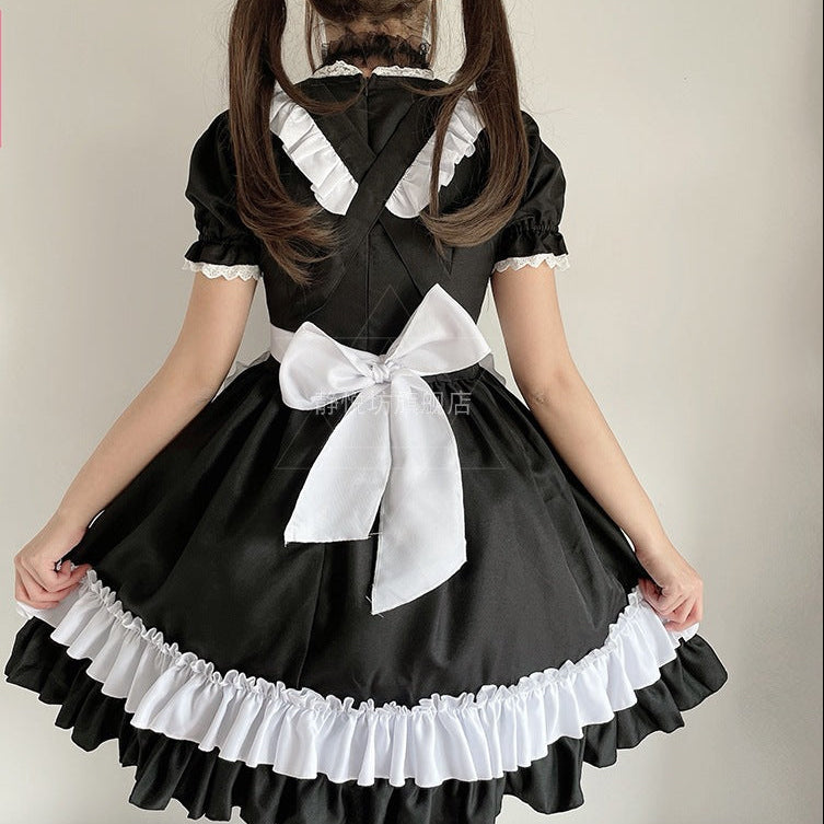 Damen Köstümkleid mit Rüschen und Katzenohren Drune
