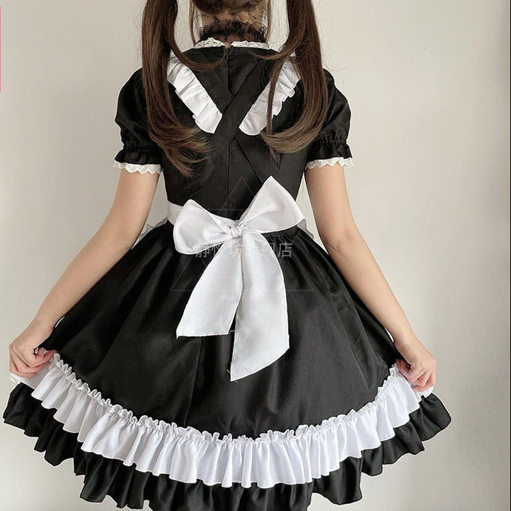 Damen Köstümkleid mit Rüschen und Katzenohren Drune