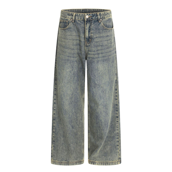 Damen Hochtaillierte Cropped-Denim‑Culotte mit weitem Bein und Used‑Finish Drune