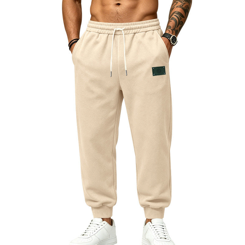 Herren lässig geschnittene Sweat-Jogginghose mit elastischem Bund, Kordelzug und Bündchen Drune