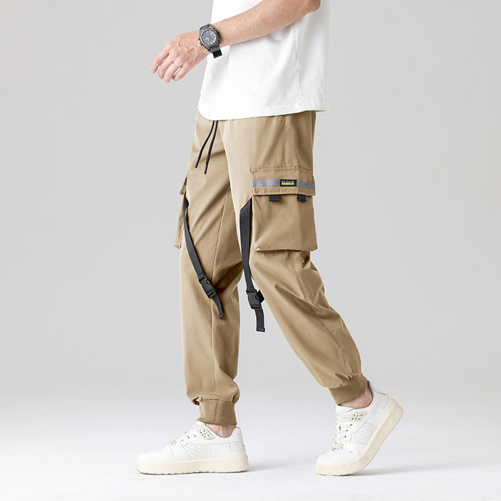 Herren Tech‑Utility Cargohose mit multifunktionalen Beintaschen, verstellbaren Gurtbändern & elastischen Bündchen Drune