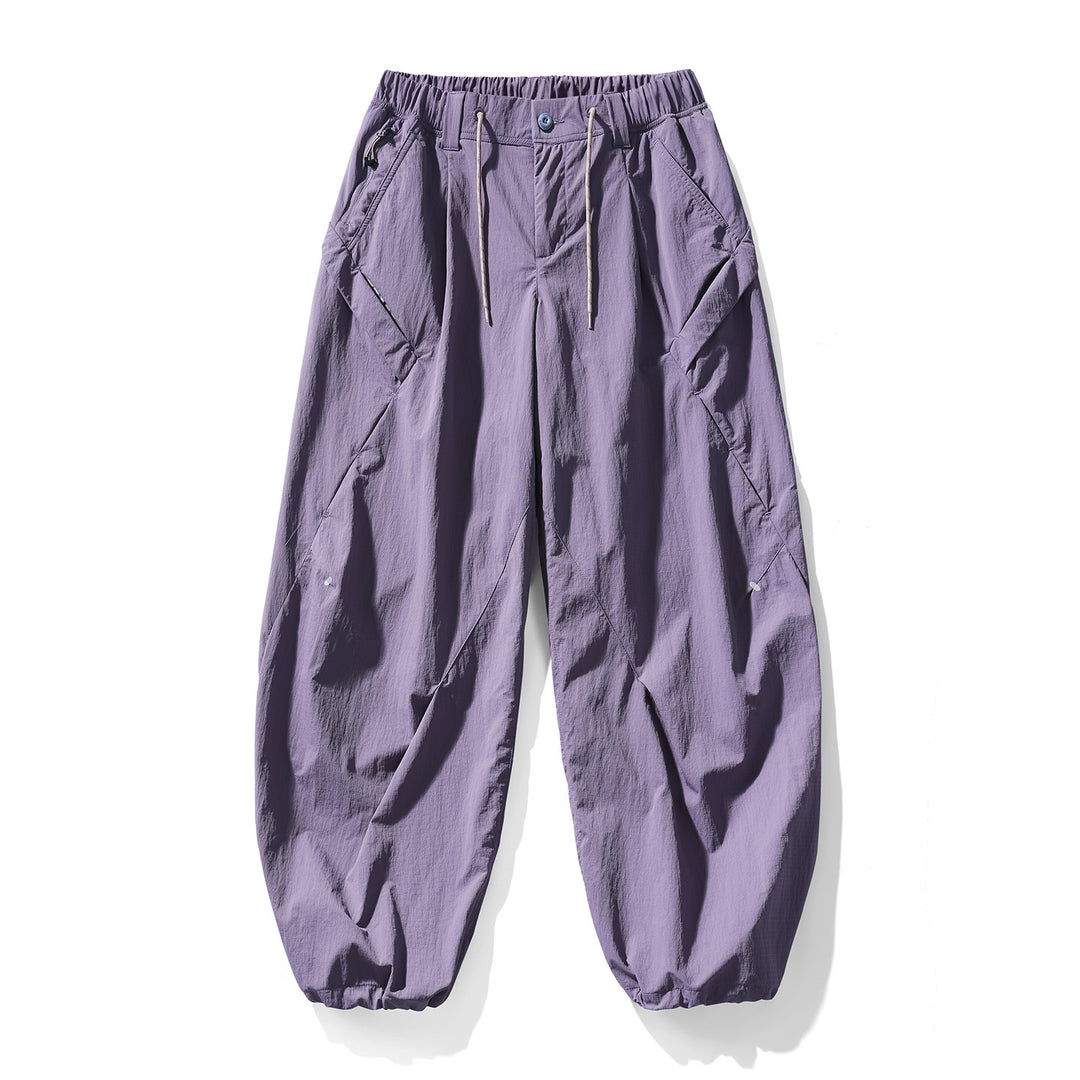 Herren Baggy-Cargohose mit asymmetrischen Eingriffstaschen, Tunnelzugbund und elastischen Knöchelabschlüssen Drune
