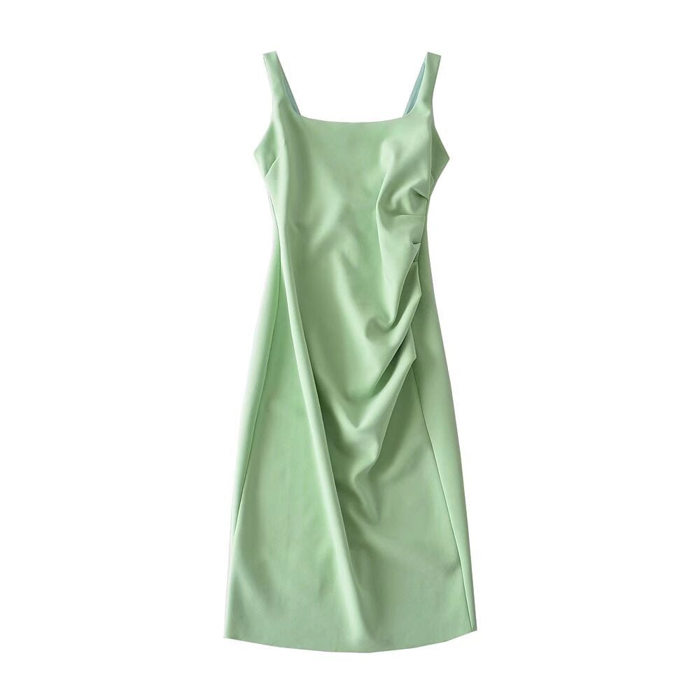 Damen figurbetontes Midi-Kleid mit elegantem Rüschendetail Drune
