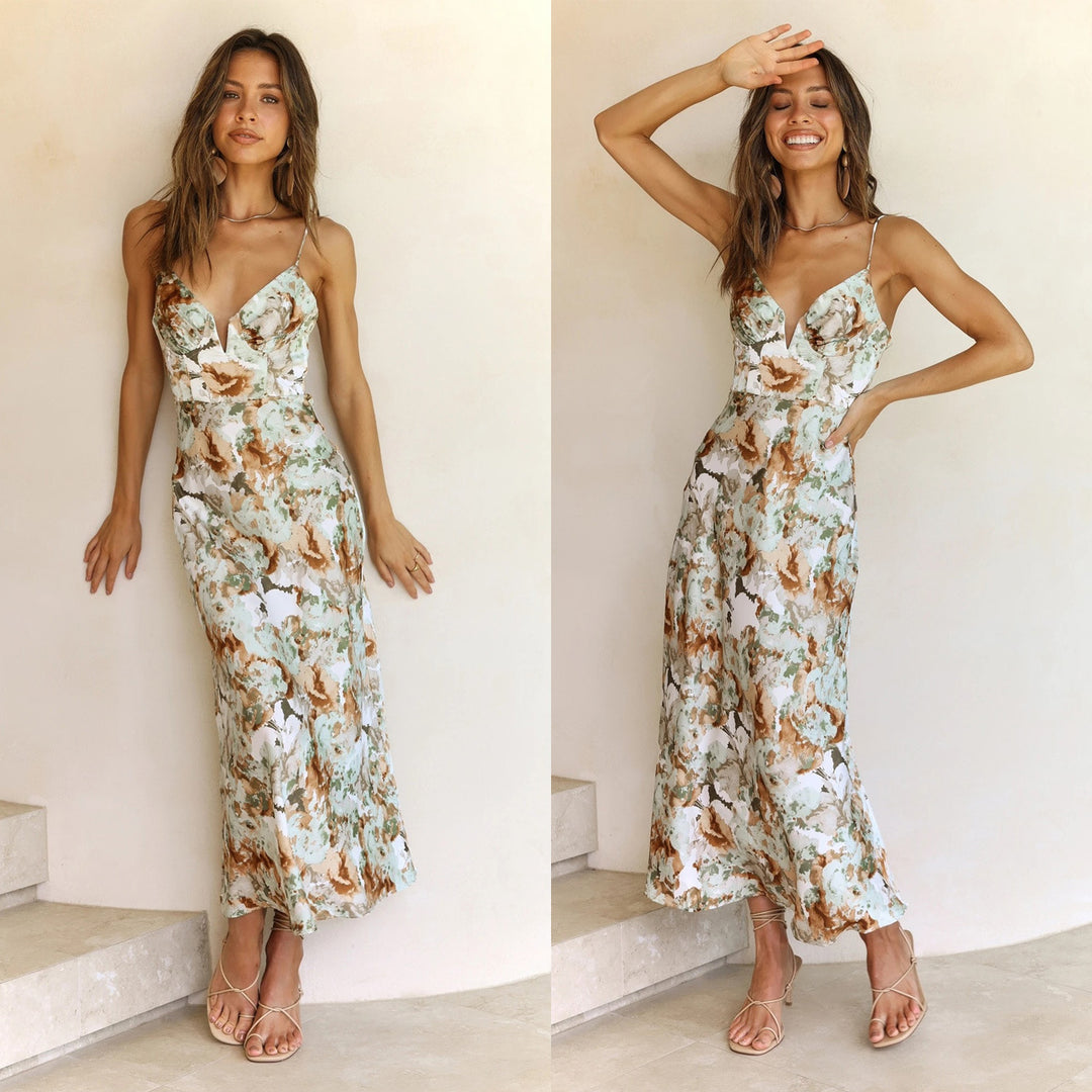 Damen Maxikleid mit elegantem floralem Design Drune