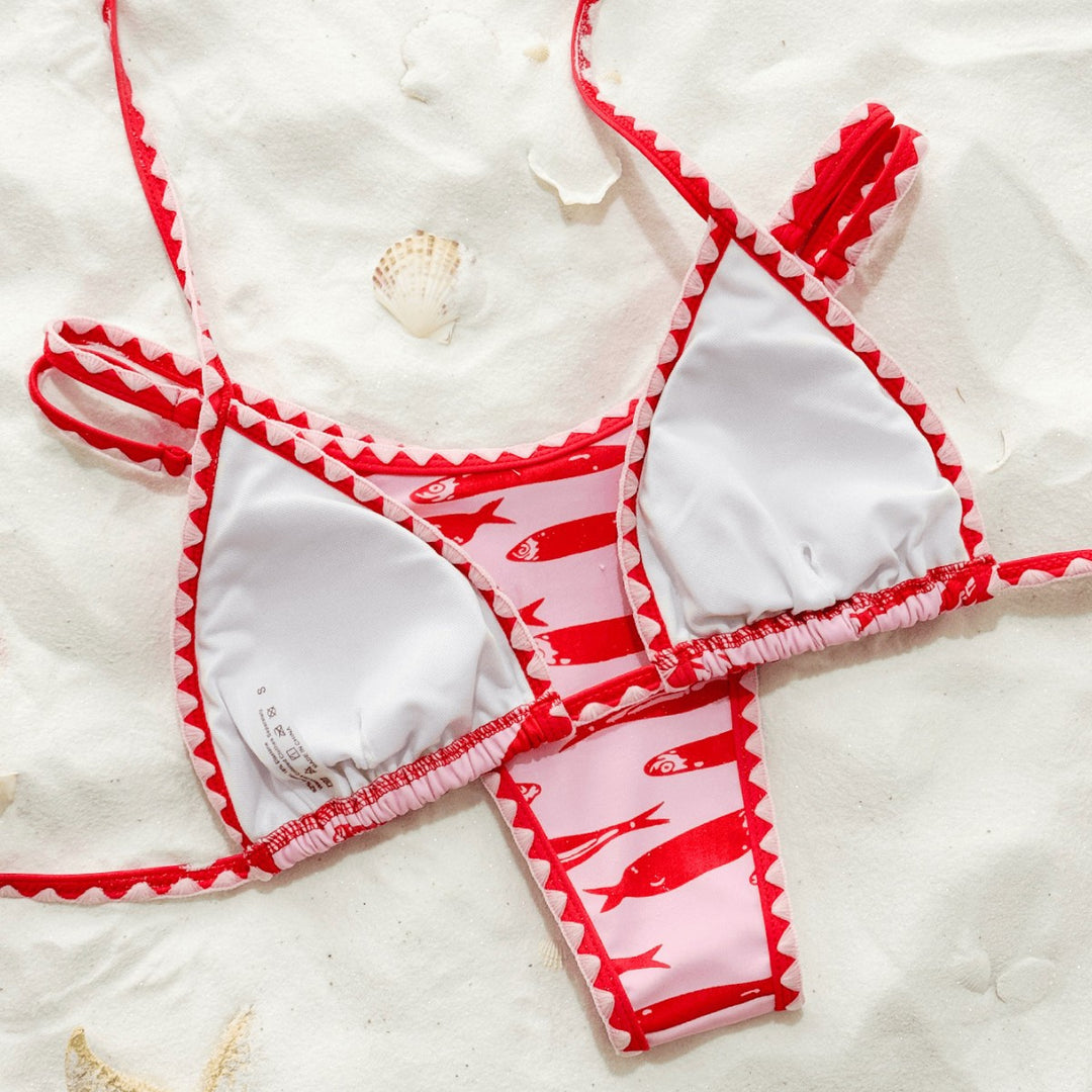 Damen Triangel-Bikini mit modischem Fischmotiv Drune