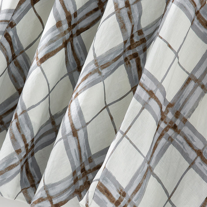 Damen A‑Linien‑Midirock mit hoher Taille und aquarelligem Karomuster Drune