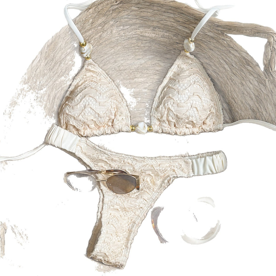 Damen Bandeau-Bikini mit schickem Wellenmuster Drune