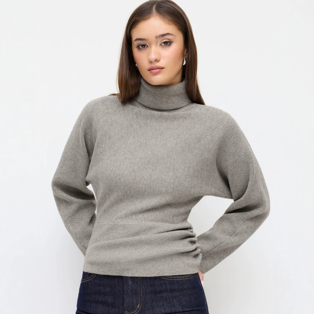 Damen Eleganter Rollkragenpullover Drune