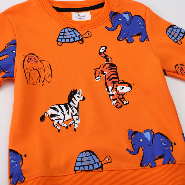 Kinder Sweatshirt mit buntem Tiermotiv Drune