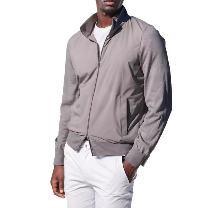 Herren sportliche Übergangsjacke mit modernem Stehkragen und elastischen Bündchen Drune