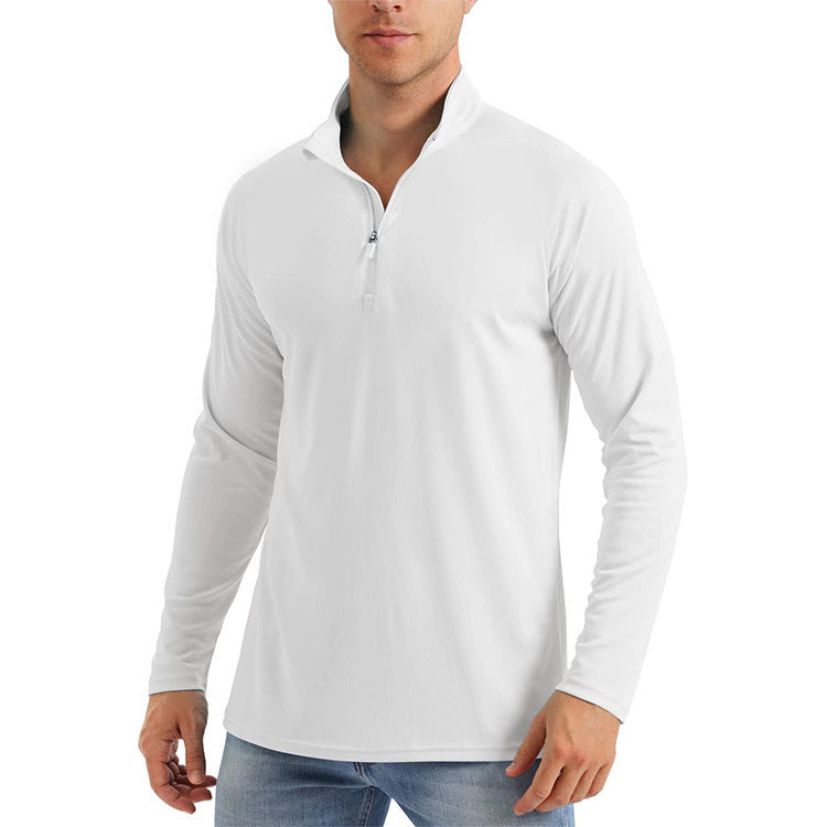 Herren Sportlicher Langarm-Hoodie mit halbem Reißverschluss