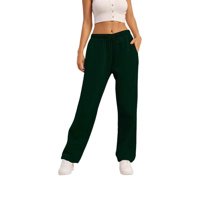 Damen nan weite High‑Waist Loungewear‑Jogginghose mit elastischem Bund Kordelzug und Seitentaschen Drune