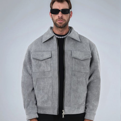 Herren lässige Suede Jacke Drune