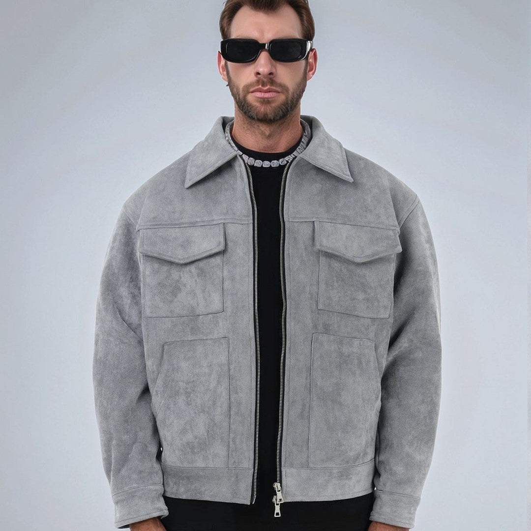 Herren lässige Suede Jacke Drune