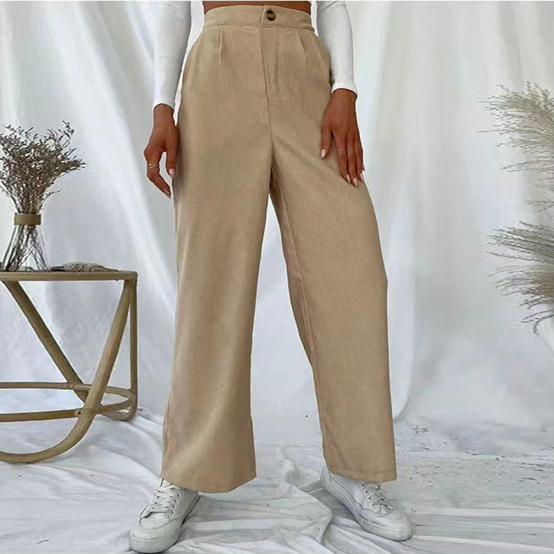 Damen Weite Hochbundhose mit Falten Drune