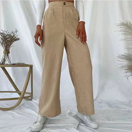 Damen Weite Hochbundhose mit Falten Drune
