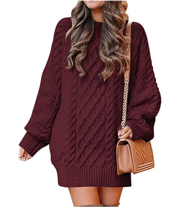 Damen Großer Strickpullover mit Zopfmuster und lässigem Schnitt Drune