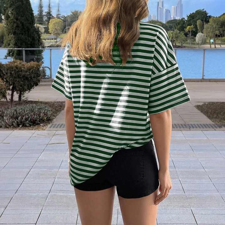 Damen Oversized Streifen-T-Shirt Drune