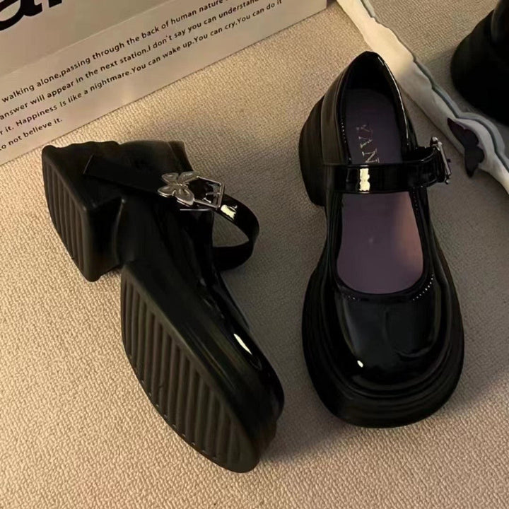 Damen Modische Plateau-Pumps mit verstellbarem Riemen und stabiler Sohle Drune
