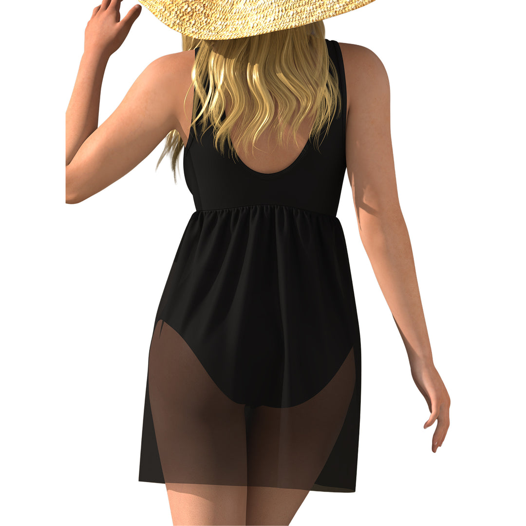 Damen Schwimmdress mit transparenter Overshirt Drune
