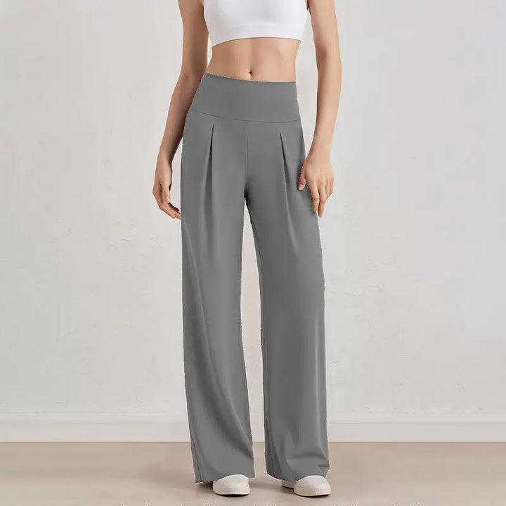 Damen Komfort-Faltenhose mit hohem Bund.