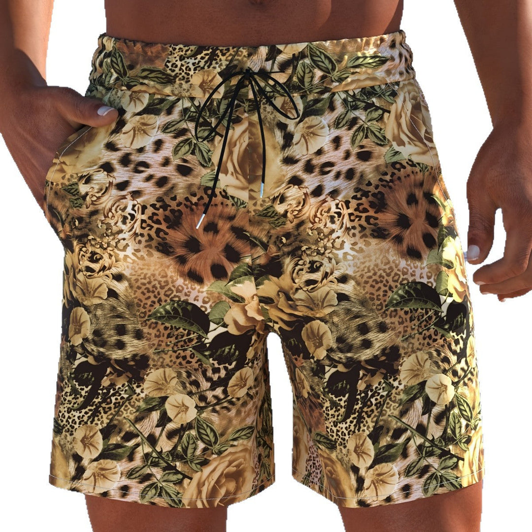 Herren Badeshorts mit animalischem Muster und elastischem Bund Drune