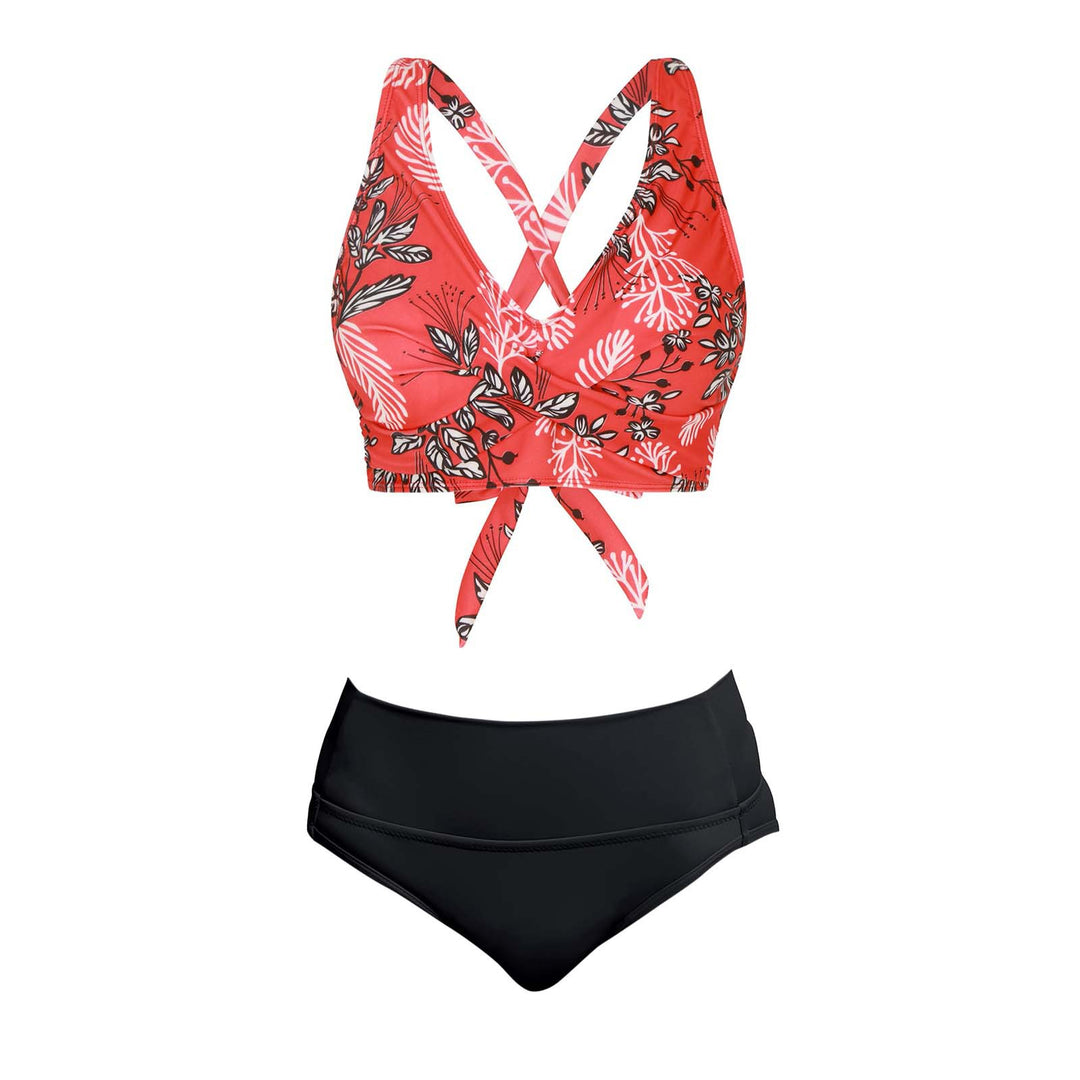 Damen Zweiteiliger Badeanzug mit floralem Design Drune