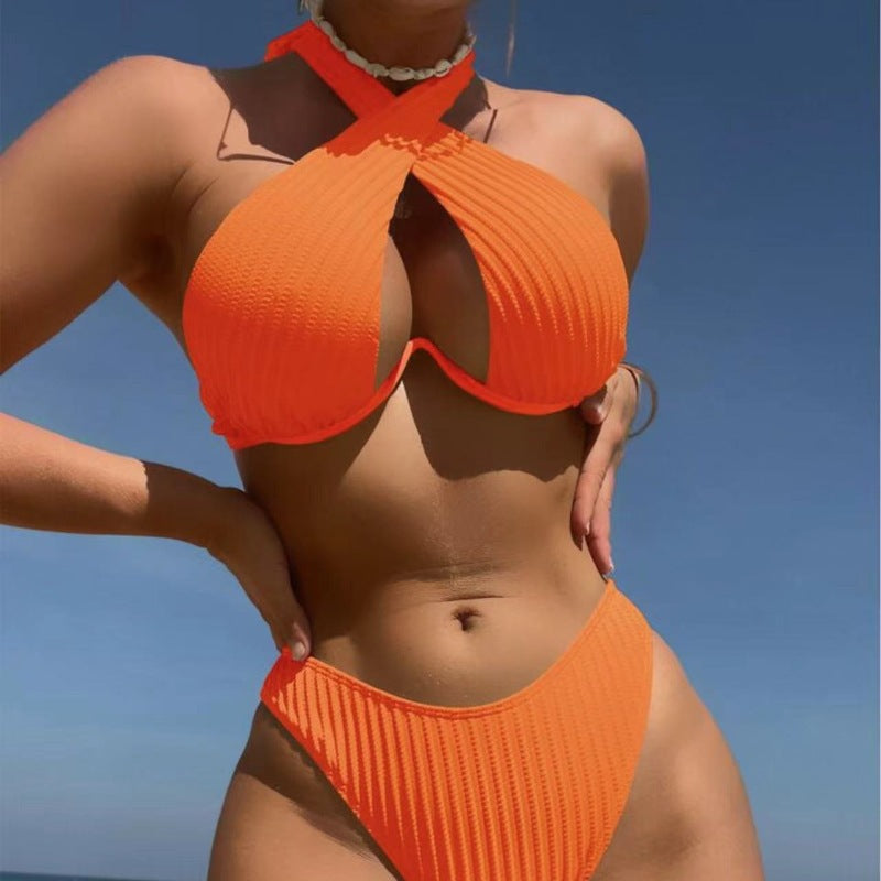 Damen Design-Bikini mit gekreuztem Oberteil Drune