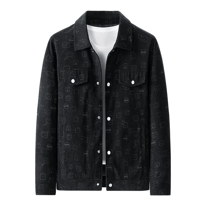 Herren Lässige Cordjacke mit einzigartigem Muster Drune