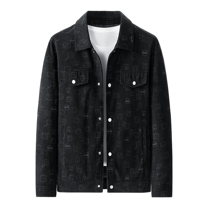 Herren Lässige Cordjacke mit einzigartigem Muster Drune