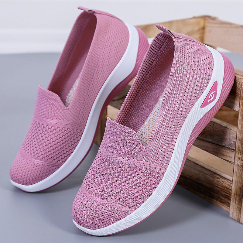 Damen nan nahtloser Strick-Slip-On Walking-Slipper mit elastischem Fersenhalt und griffiger Thermogummi-Laufsohle Drune