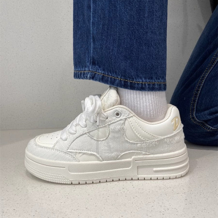 Damen Schnürsneakers mit trendigem, texturiertem Obermaterial von Drune