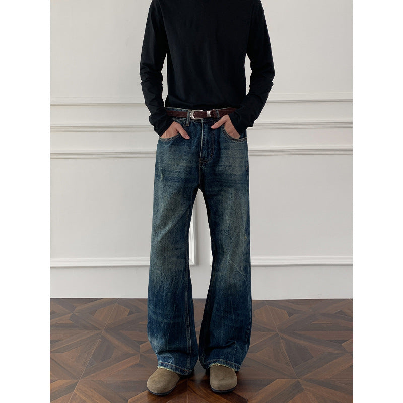 Herren Weite Denim-Jeans Drune