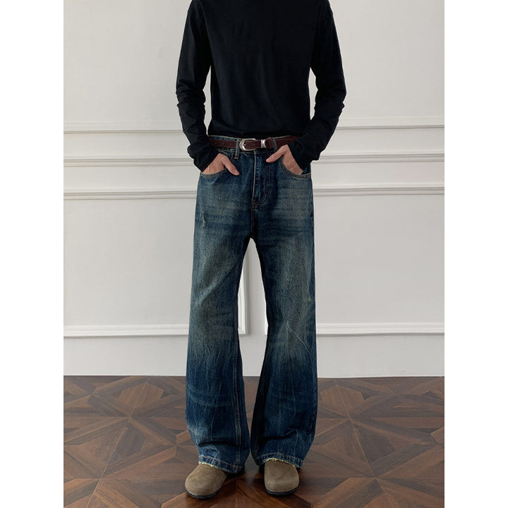 Herren Weite Denim-Jeans Drune