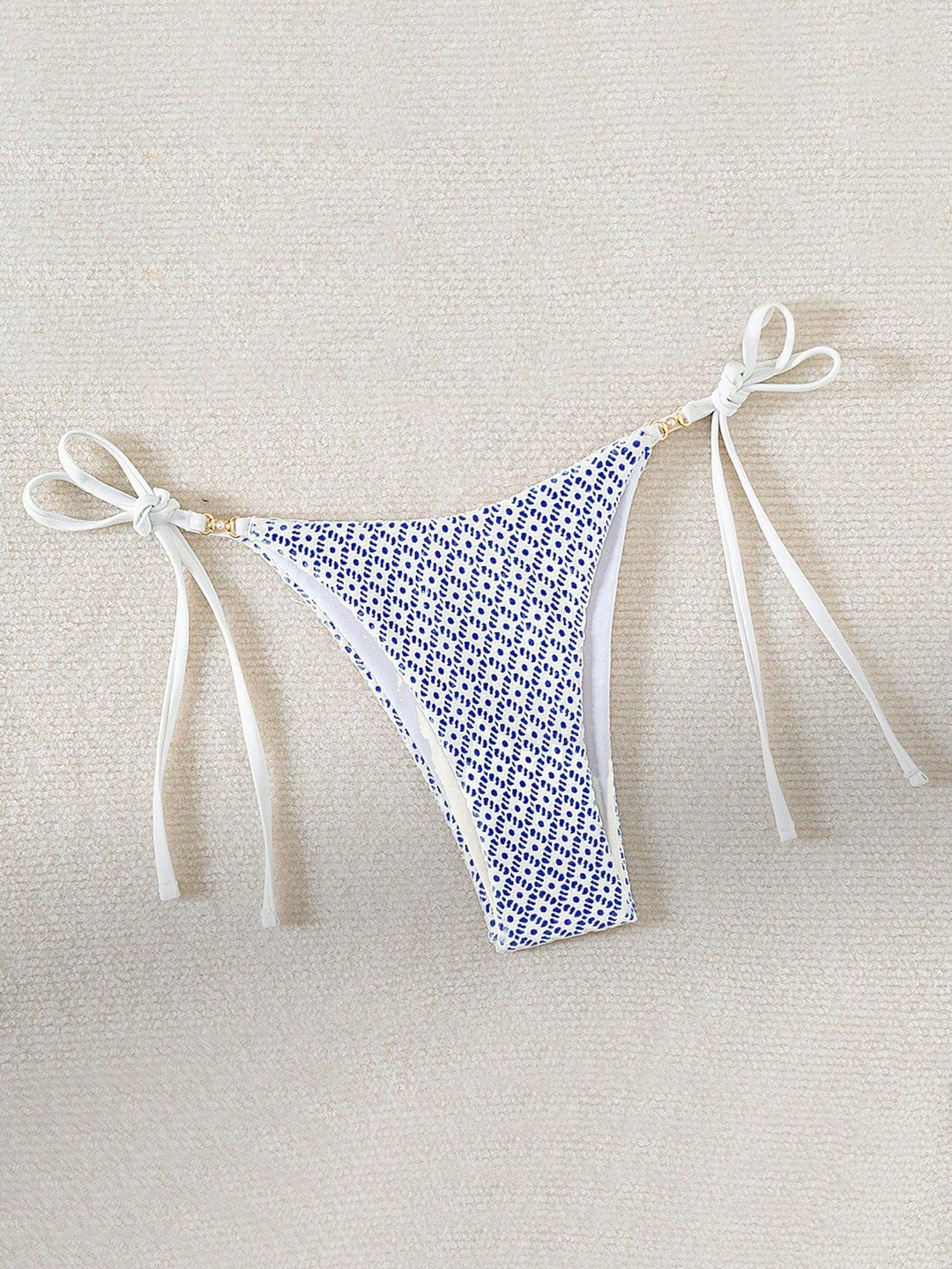 Damen Bikinihose mit seitlichen Bindebändern und floralem Muster Drune