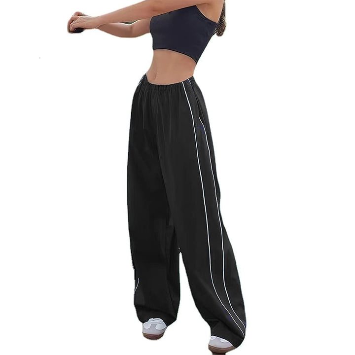 Damen Sporthose mit weitem Bein und elastischem Bund