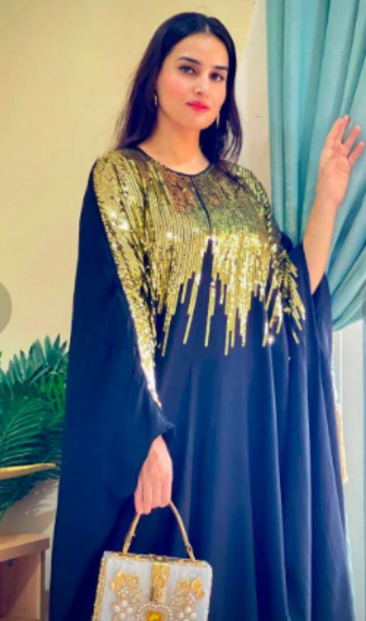 Damen Glamouröses Kaftan mit Glitzerdetails Drune