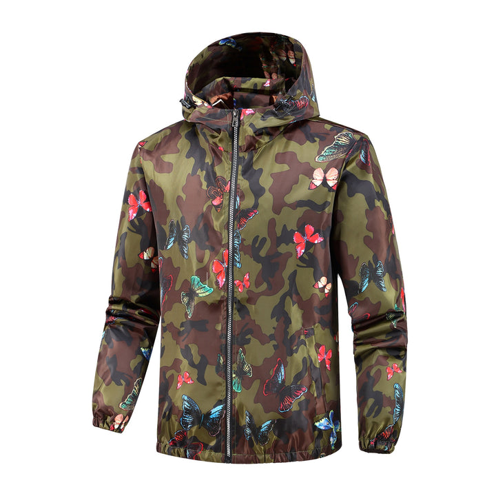 Damen Leichte Kapuzenjacke mit floralem Muster Drune