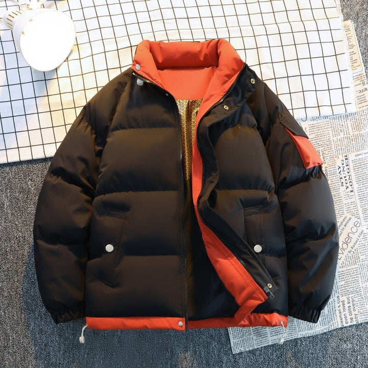 Herren Isolierte Oversize-Pufferjacke mit Kontrast-Innenfutter, Ärmeltasche & Kordelzug Drune