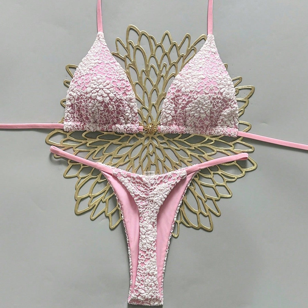 Damen Triangel-Bikini mit strukturierter Häkeloptik Drune