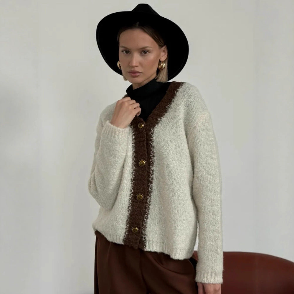 Damen Grob gestrickte Cardigan Drune