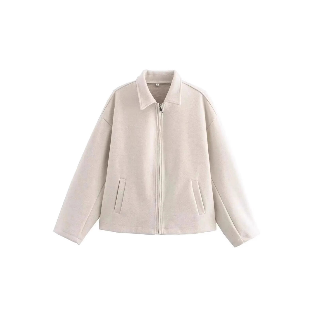 Damen lässige Fleecejacke mit hohem Kragen und praktischen Taschen Drune