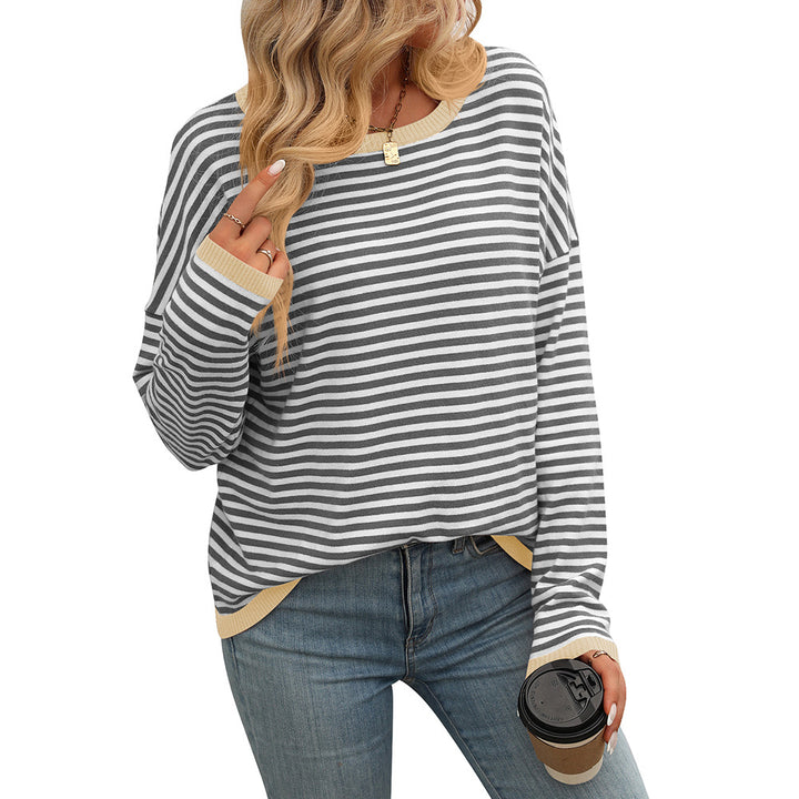 Damen lässiger gestreifter Pullover Drune