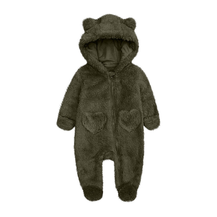 Unisex Fleeceoverall mit Kapuze und Herzaugen Drune