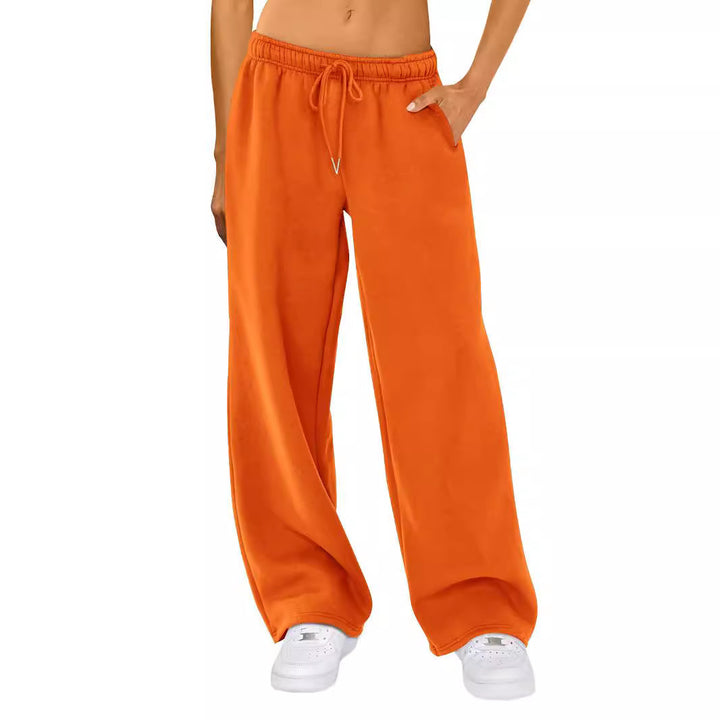Damen nan weite Loungehose mit hohem Komfortbund, elastischem Tunnelzug und seitlichen Eingrifftaschen Drune
